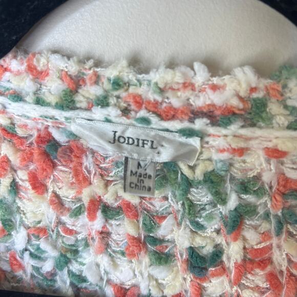 Jodifl Women's‎ Multicolor Popcorn Knit Pullover Sweater Size Medium Pointed Hem - Picture 6 of 8